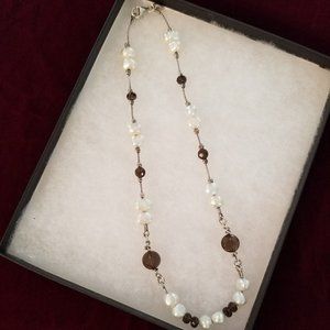 SILPADA Sterling Silver Quartz & Pearl Necklace